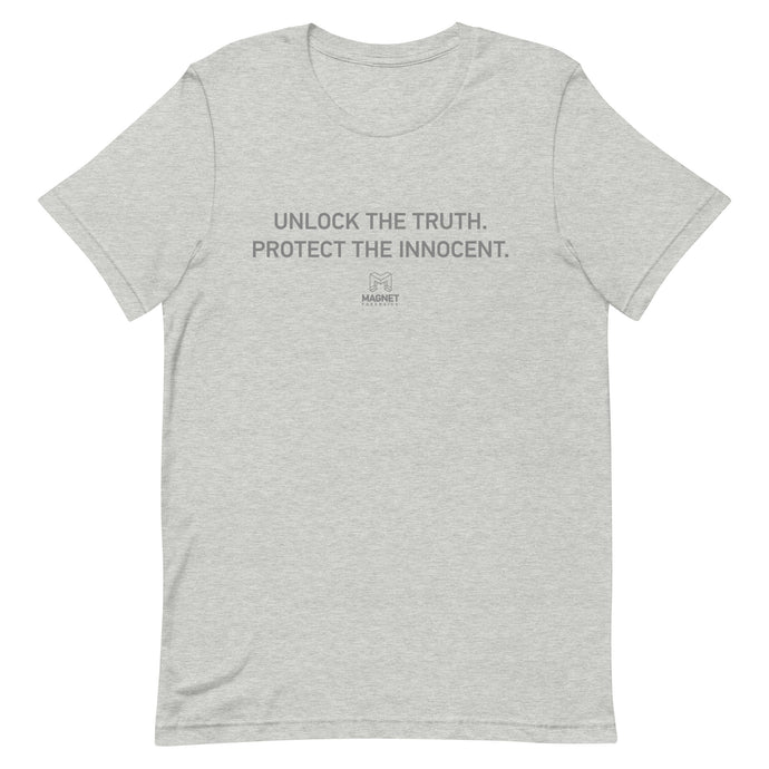 Unlock the Truth. Protect the Innocent. | Short-Sleeve Unisex T-Shirt